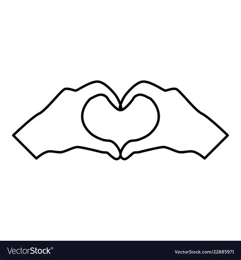 Two Hands Have Shape Heart Hands Making Heart Vector Image