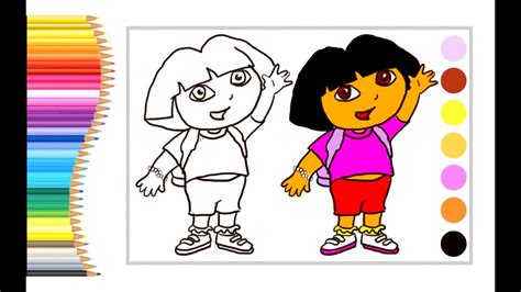 How To Draw And Colour Dora The Explorereasy Step By Step Drawing And