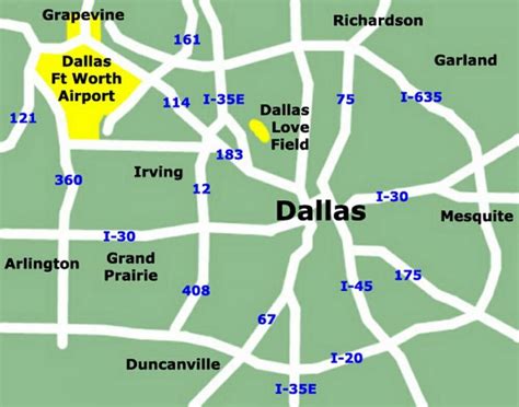 Mapa Del Aeropuerto De Dallas Terminales Y Puertas Del Aeropuerto De