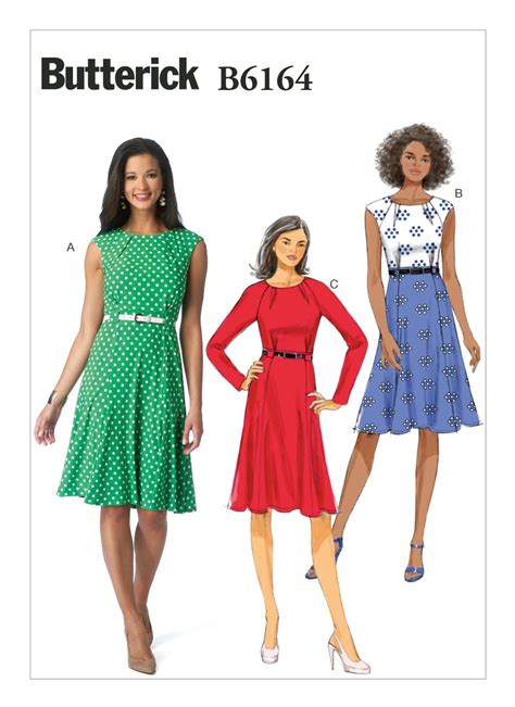 Ladies Dress Sewing Pattern Butterick 6164 Size 14 22 Plus Size