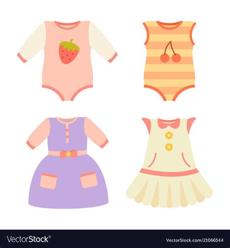 Baby Clothes Collection Dress Royalty Free Vector Image