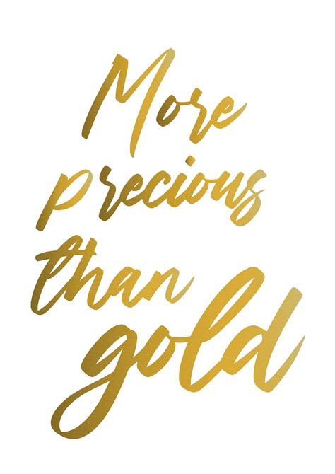 More Precious Than Gold Printable Quote Gold Text Quote Etsy