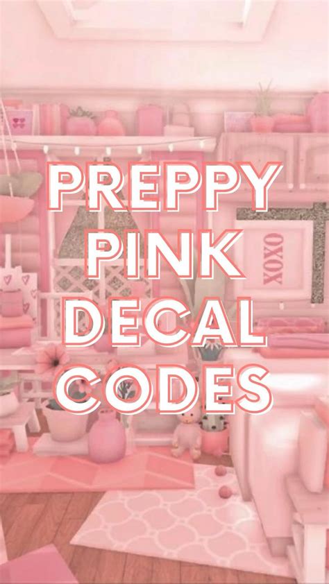 Preppy Pink Decal Codes💕 Bloxburg Decal Codes Preppy Decal Bloxburg