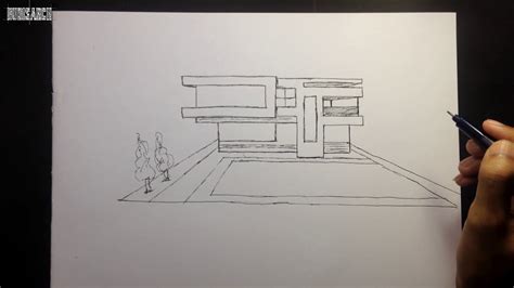 Architectural Sketch Simple Modern House Youtube