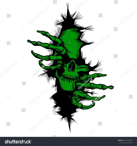 Skull Tearing Out Wall Vector Skeleton Stock Vector Royalty Free