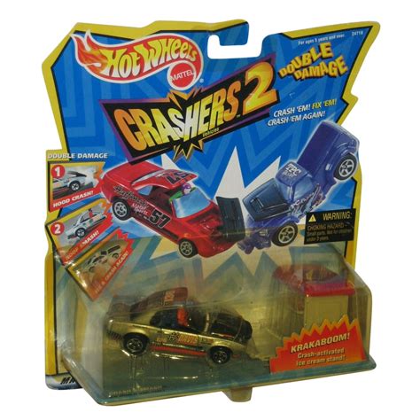 Hot Wheels Crashers 2 Double Damage Crash And Smash Vehicle Toy Car Set