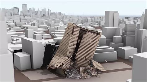 3d模型还原世贸大厦倒塌瞬间，可想而知当年撞击威力多有大！腾讯视频
