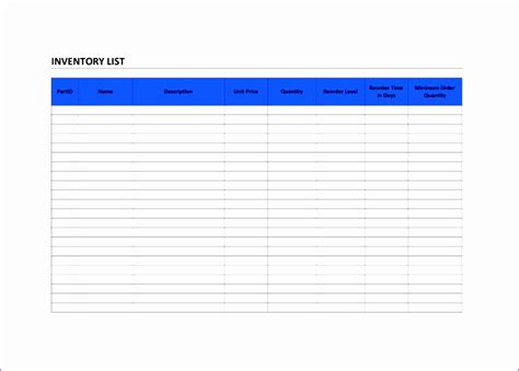 10 Free Inventory Spreadsheet Template Excel Excel Templates