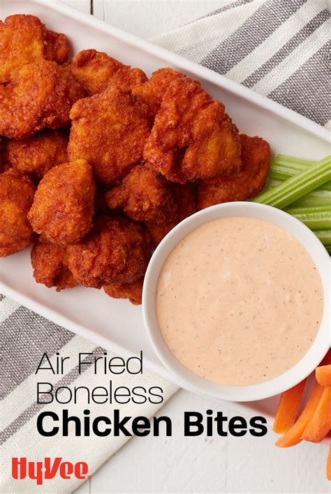 Air Fried Boneless Chicken Bites Recipe Air Fryer Recipes Healthy Chicken Bites Air Fryer