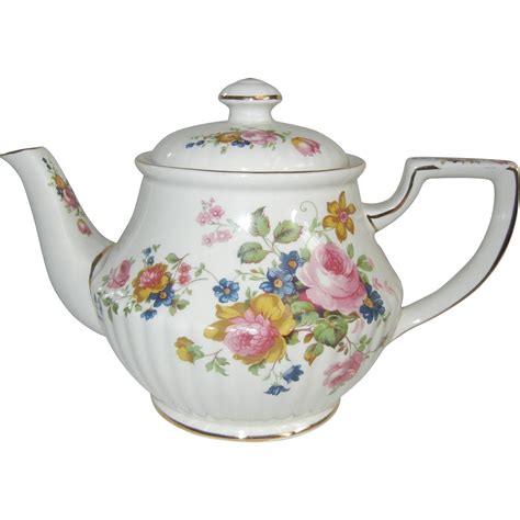 Gorgeous Sadler Vintage English Teapot With Lovely Flower Medley From