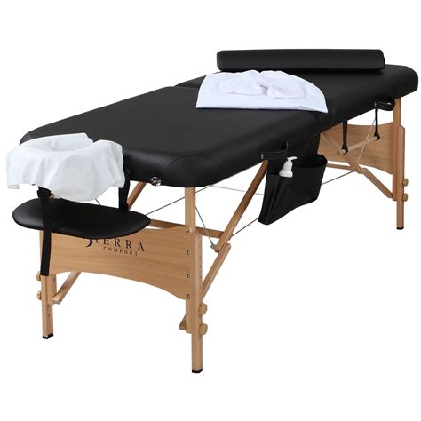 sierra comfort all inclusive polyurethane portable massage table with accessory package