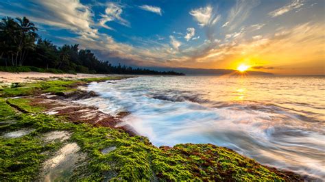 Sunset Over Maui Beach Dawn In Hawaii 4k Ultra Hd Wallpaper For Mobile