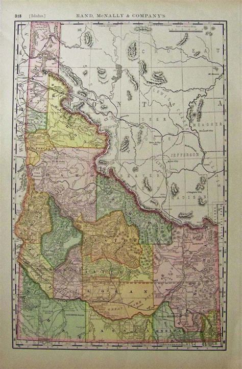 Prints Old And Rare Idaho Antique Maps And Prints