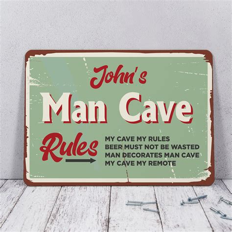 Personalised Man Cave Sign Bar Office Garage Gym Sign Etsy Uk