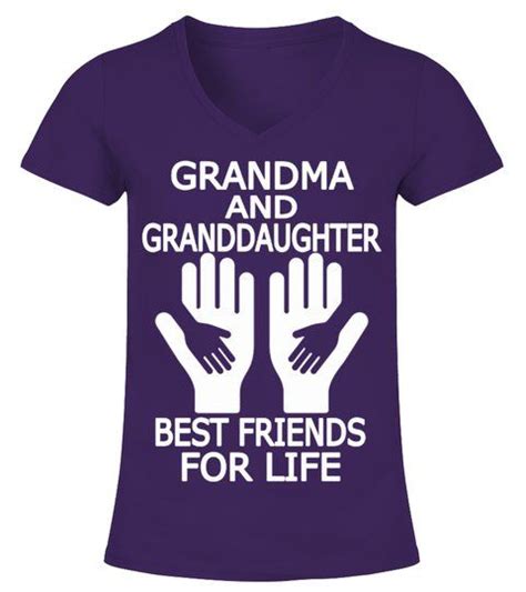 GRANDMA AND GRANDDAUGHTER V Neck T Shirt Woman Shirts TShirts