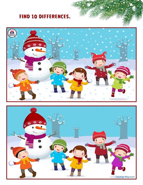 Spot The Differences Kids Game Детские поделки на рождество Карточка