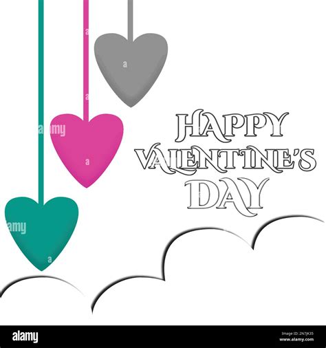 Happy Valentines Day Greeting Background In Papercut Realistic Style