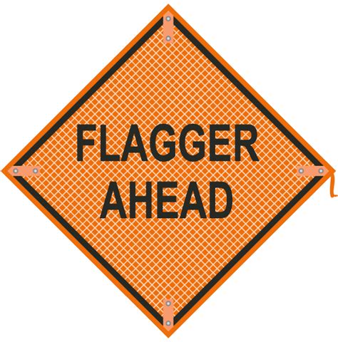Flagger Ahead Sign X4569 By Safetysign Com Clipart Be