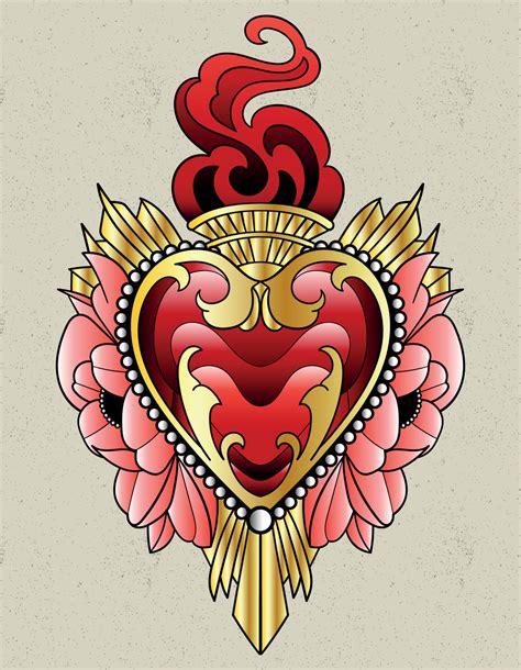Heart Neo Traditional Tattoo 7379846 Vector Art At Vecteezy