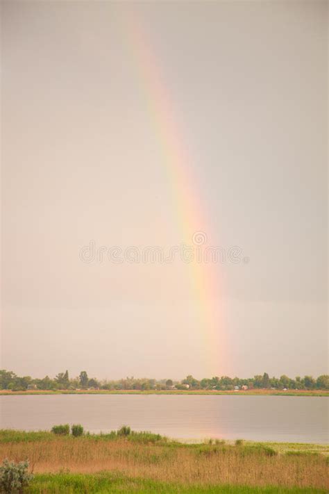 Double Rainbow Over A Lake Stock Image Image Of Rainbow 80701737