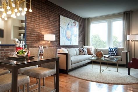 Exposed Brick Wall In Living Rooms Homes With Fantastic
