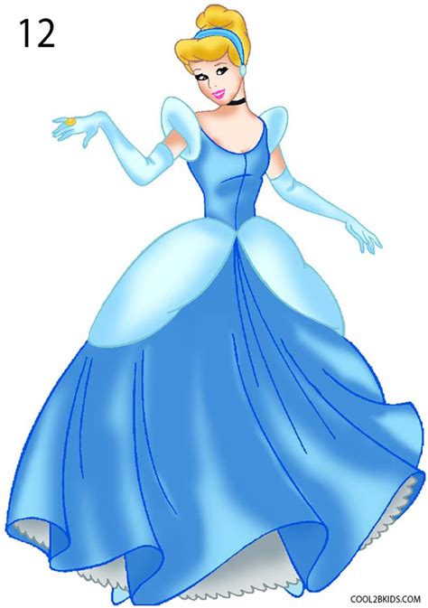 Now we decorate the hem of the dress and show girl's nice and pretty face. How to Draw Cinderella (Step by Step Pictures)