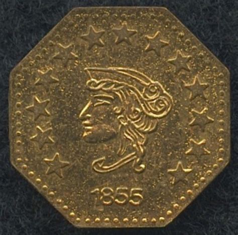 View photos and judge for yourself. 1855 California Gold Dated 1/2 Fractional Octagonal Gold ...