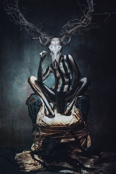 Art Skull Nude Woman Painting Horror Religion One Frame Smoke