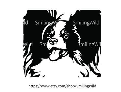 Papillon Dog Svg Clip Art Digital Graphic Illustration Etsy