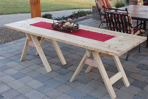 Diy Sawhorse Farm Table One Incredibly Cool Inexpensive Farm Table