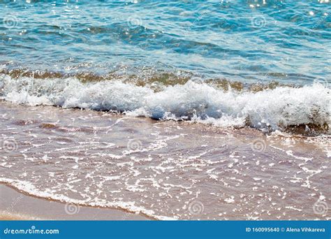 Sandy Beach And Blue Sea Wave Beautiful Natural Background Stock Photo