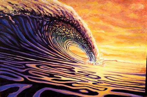 Items Similar To Surf Art Surf Painting Sunrise Sunset Surfing Art