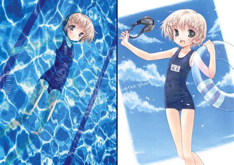 Safebooru 1girl D Afloat Blonde Hair Clouds Covered Navel Focke Wulf