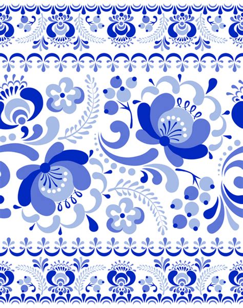 Chinese Blue And White Seamless Pattern Vector 01 Free
