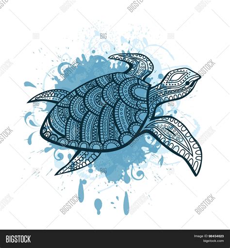 Stylized Turtle Vector Photo Free Trial Bigstock