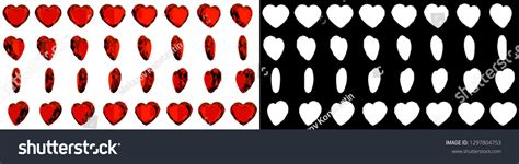 Red Diamond Heart Looped Rotation Animation Stock Illustration