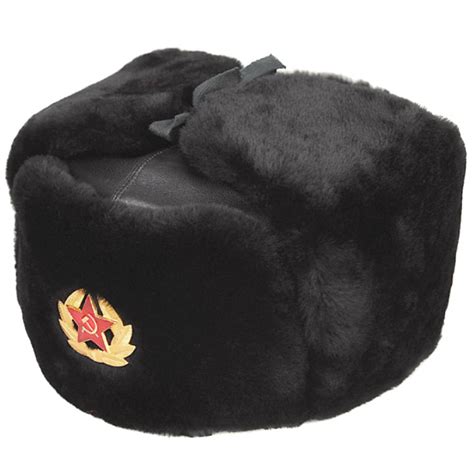 russian style military winter hat with badge and ear flaps ushanka connery october men s hats men