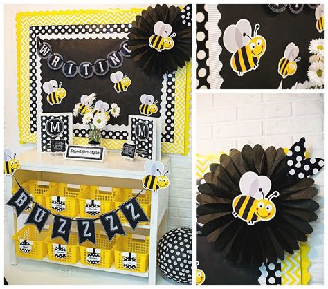 Chalkboard And Polka Dots Bee Themed Classroom Bee Classroom Decor
