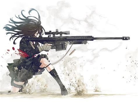Girls With Guns Original Characters Weapon 720p Black Hair White