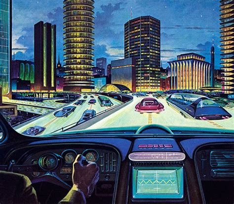 Retrofuturist Flashback Electric Car Of Tomorrow Retro Futurism