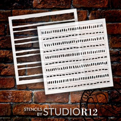 Brushstroke Stripe Pattern Stencil By Studior12 Select Size