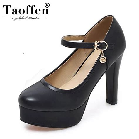 Taoffen Size 32 43 Sexy Womens High Heel Shoes Women Potined Toe Solid Color Thin Heel Pumps