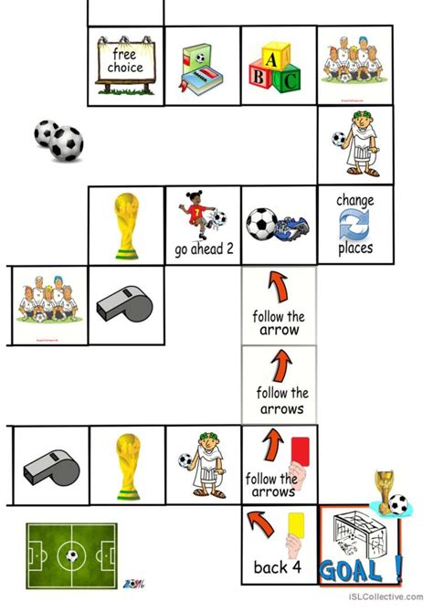 Soccerfootball Board Game 1a Bo English Esl Worksheets Pdf And Doc