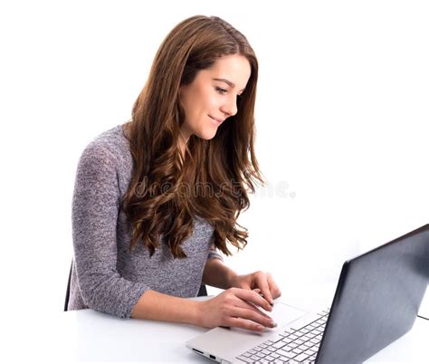 Girl With Laptop Computer Stock Photo Image Of People 50753628