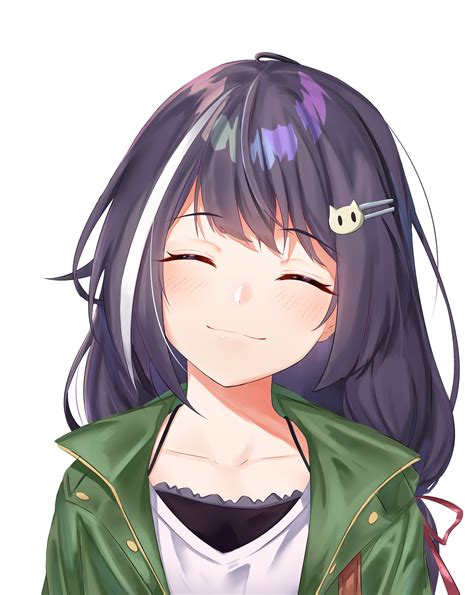 Ruokavalikko Anime Girl Closed Eyes Smile