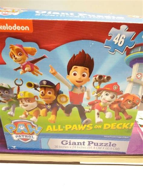 Paw Patrol Giant Puzzle 46 Piece All Paws On Deck Preowned Good