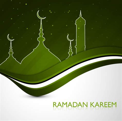 Ramadan Kareem Greeting Card Green Colorful Design Vectors Graphic Art
