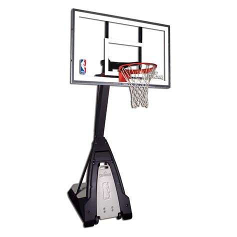 Spalding The Beast Glass Portable Basketball Hoop System Basketball