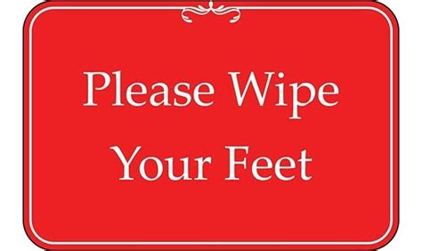 Please Wipe Your Feet Red Sign Sign 588 Barco Products