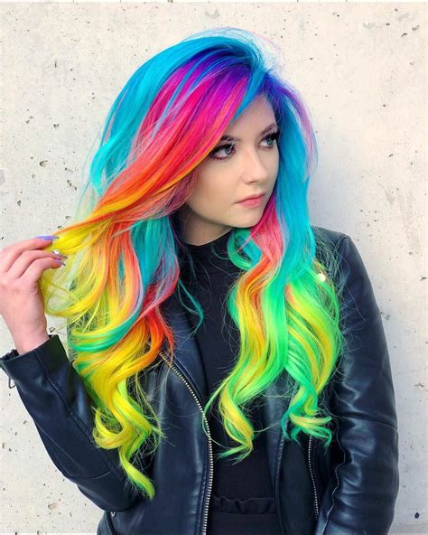 super cool rainbow hair color hot hair colors spring hair color